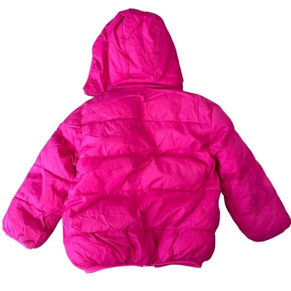 Removable Hoodie Puffer Jacket Sherpa Lined Hot Pink 3T - Picture 10 of 12